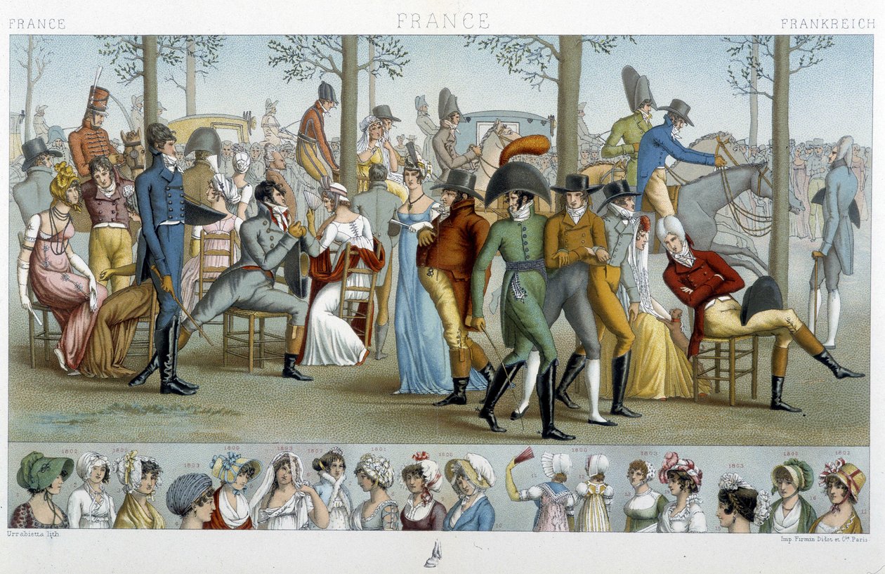 The bourgeois walking to Longchamp, early 19th century in 