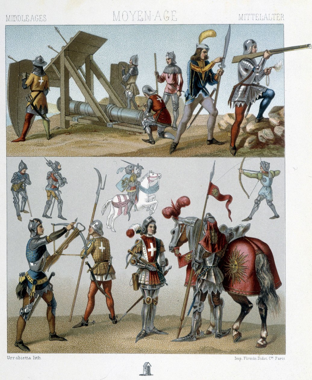 Warriors in the 15th century - in The historical costume by Racinet