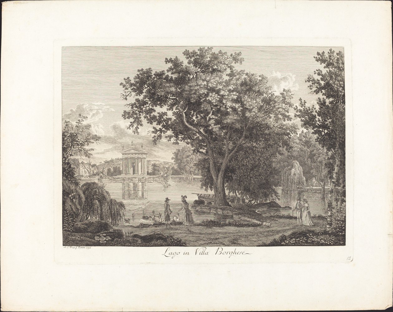 Lake in Villa Borghese by Albert Christoph Dies