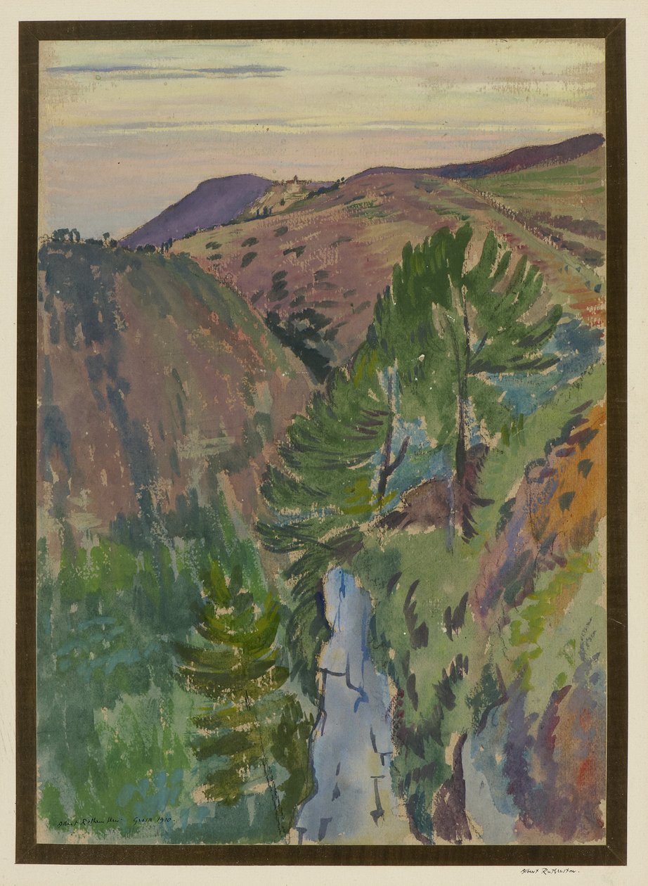 Landscape at Grasse by Albert Daniel Rutherston