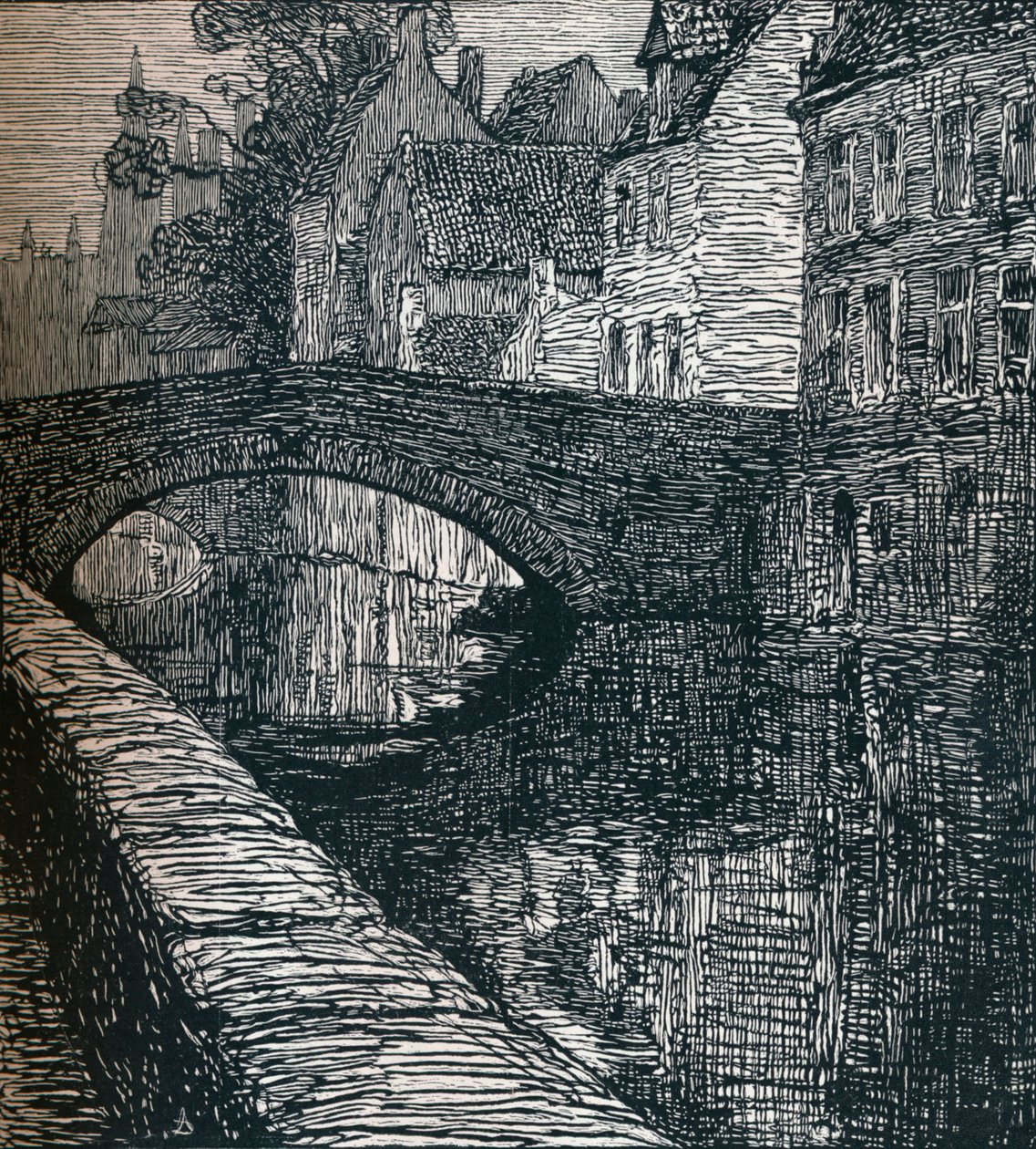 Bruges: The Green Quay, 1916-1917 by Albert Delstanche