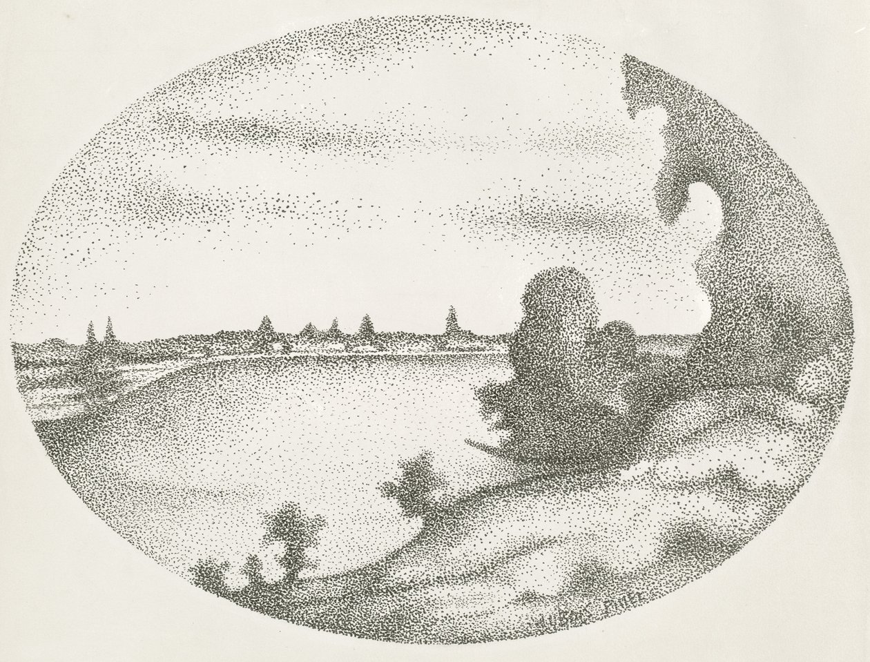 A River Landscape by Albert Dubois Pillet