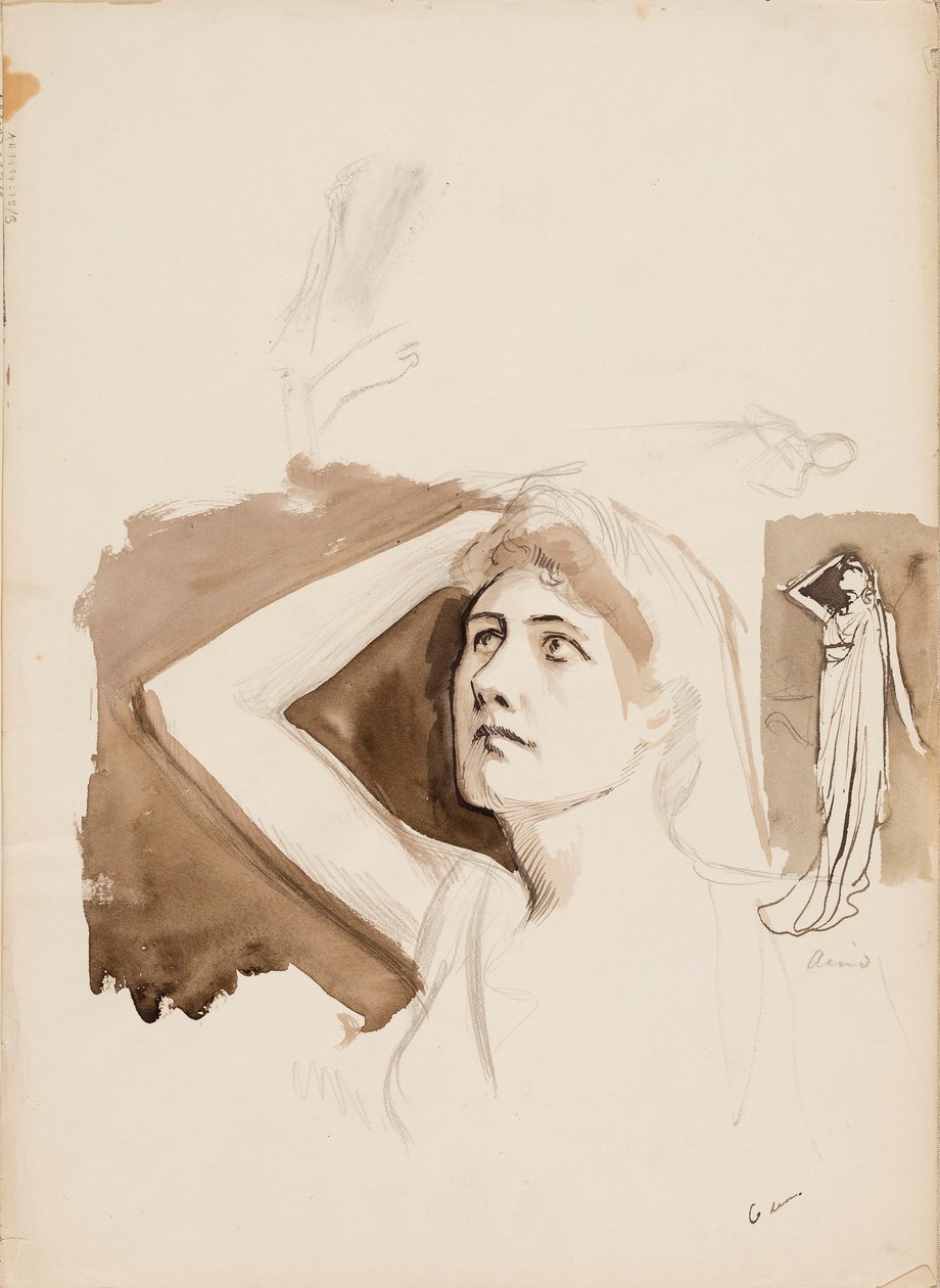 Aino Ackté as Alcestis, Sketch by Albert Edelfelt