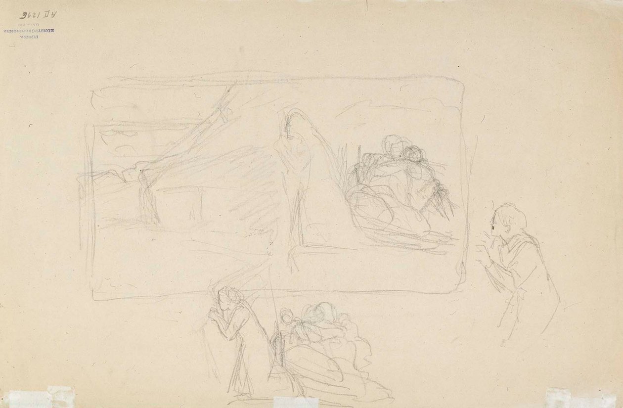 Burned Village, Sketch by Albert Edelfelt