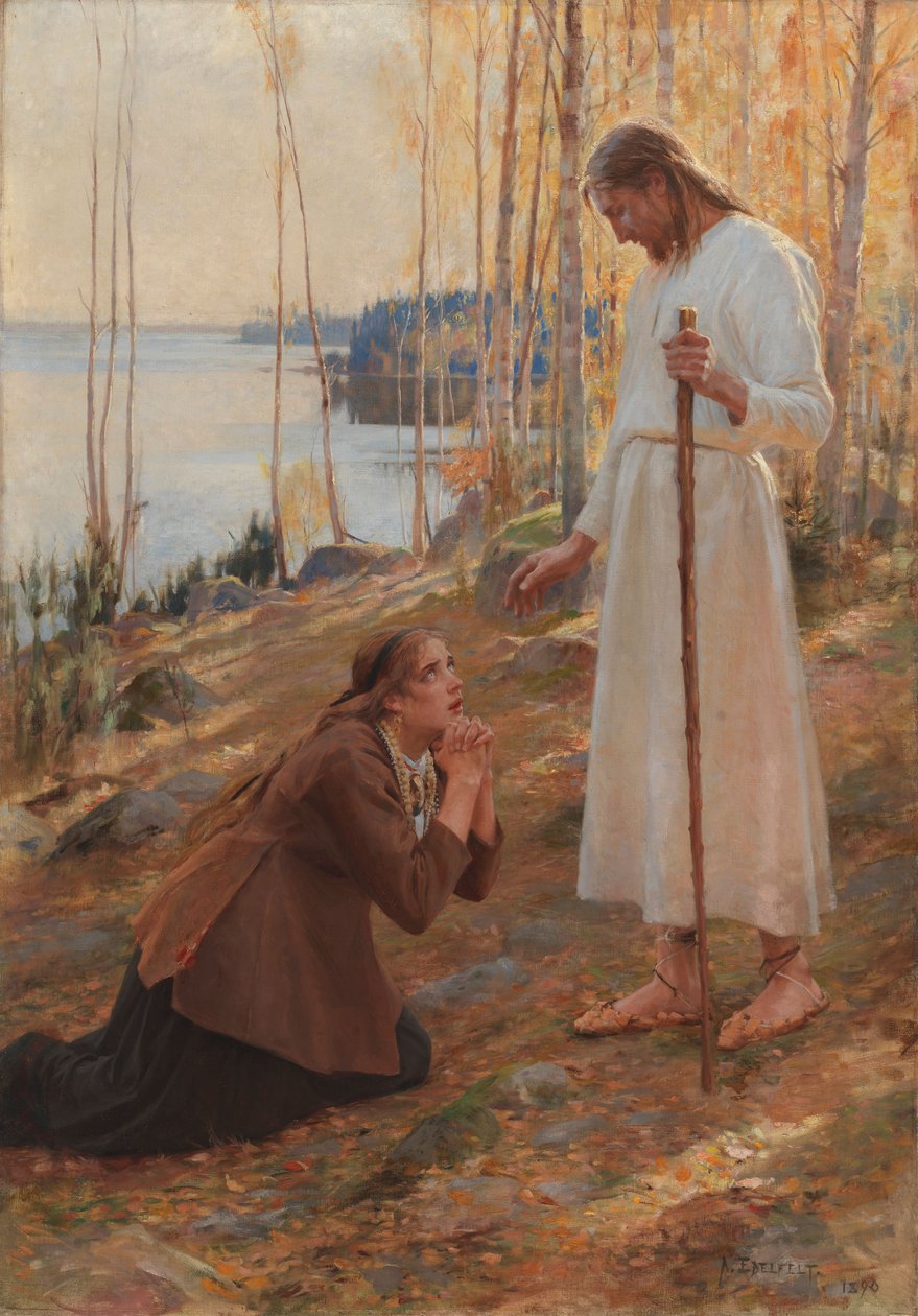 Christ and Mary Magdalene, a Finnish Legend by Albert Edelfelt