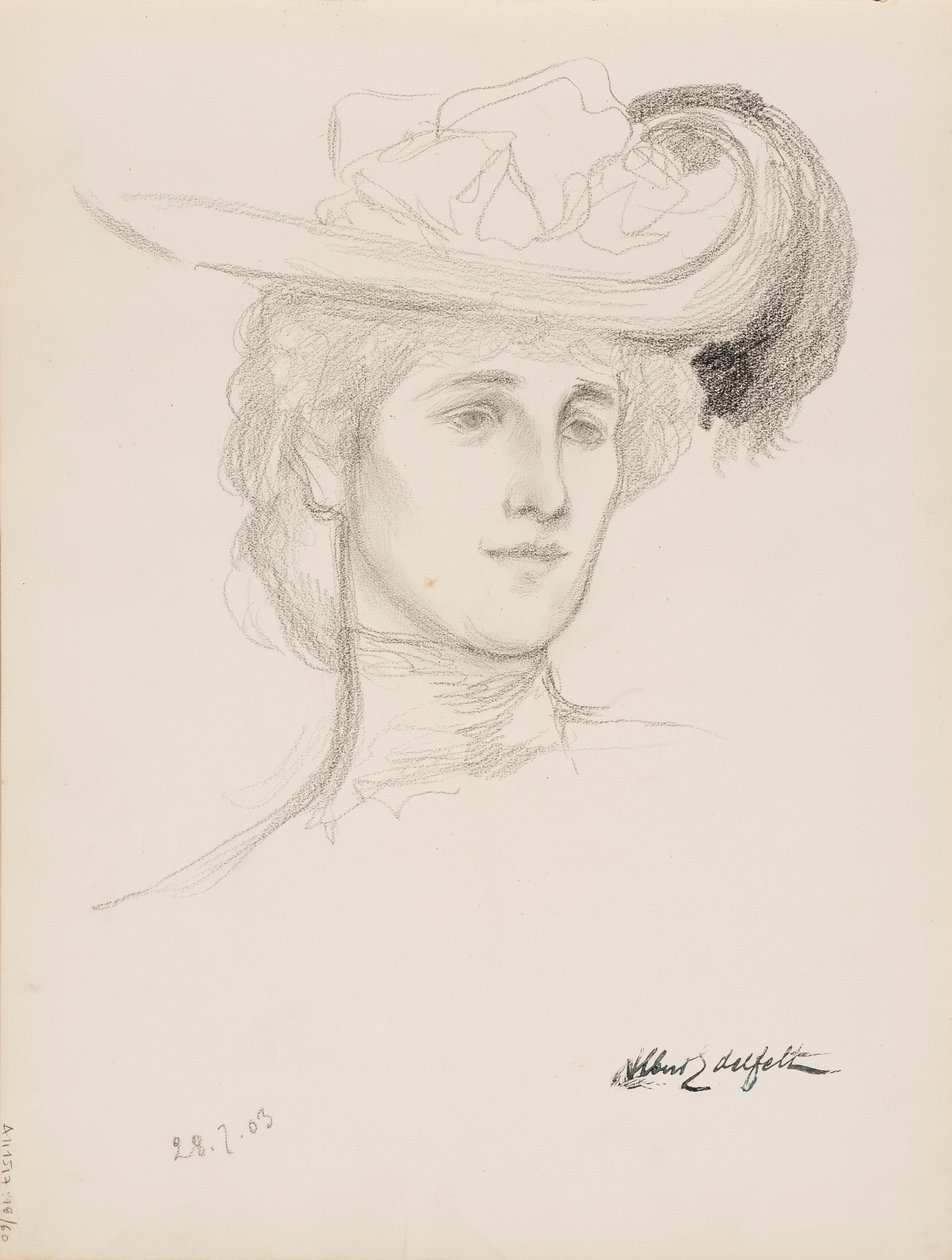 Woman with a Hat (Mme Flore Deschamps?) by Albert Edelfelt