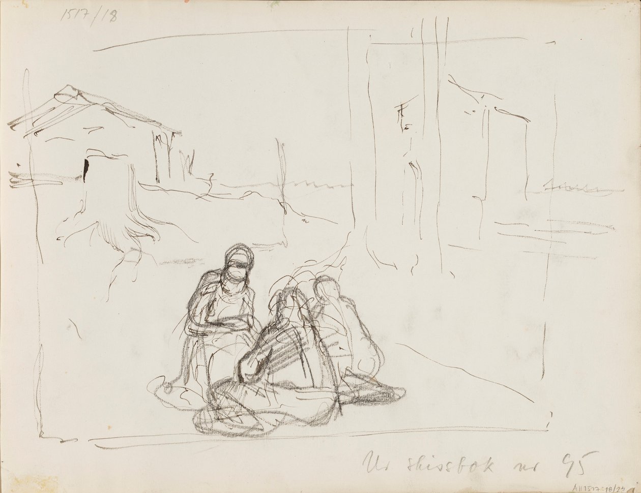 Character Sketches in a Landscape by Albert Edelfelt