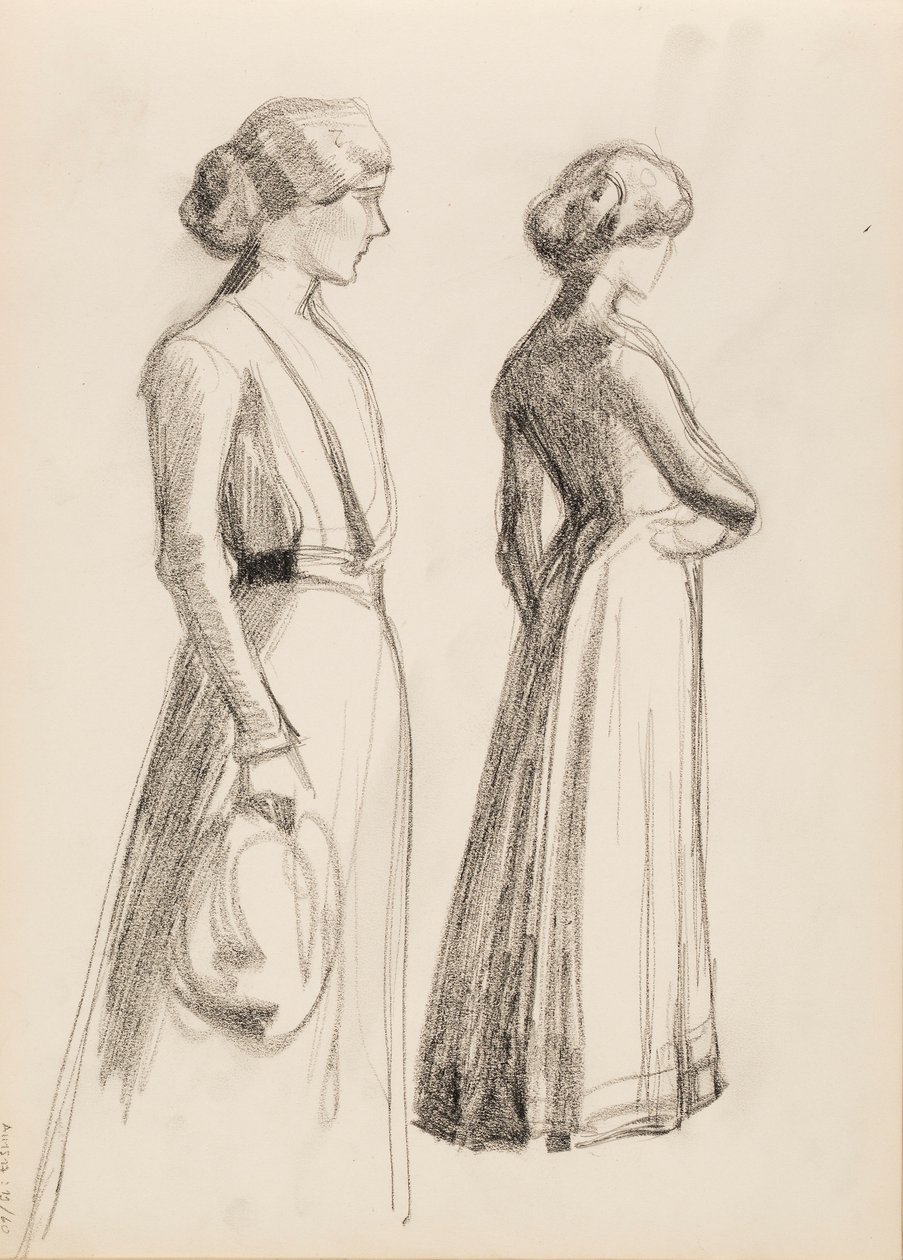 Two Female Figures by Albert Edelfelt