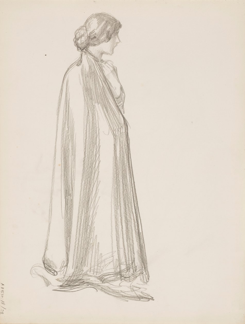 Woman in a Cloak by Albert Edelfelt