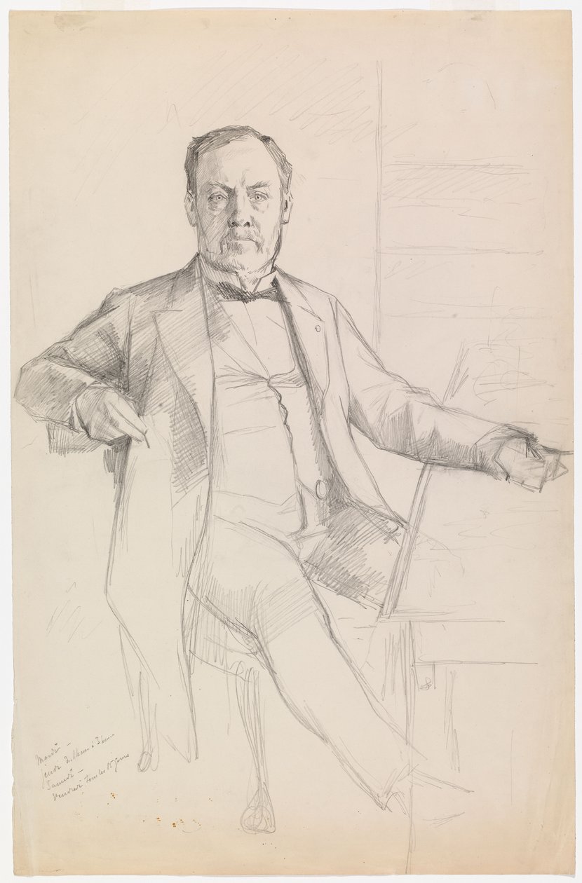 Portrait of Louis Pasteur, Sketch by Albert Edelfelt
