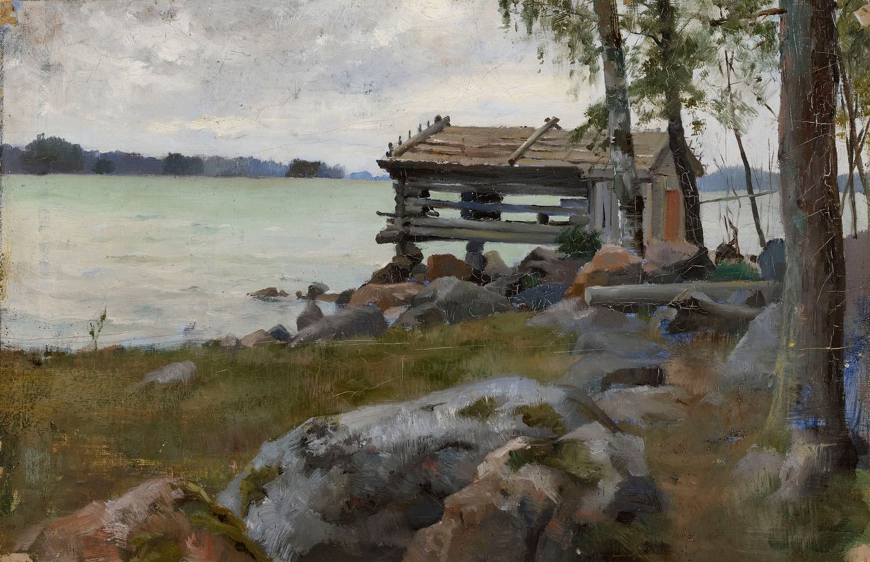 Seine Shed, Study for Divine Service in the Uusimaa Archipelago by Albert Edelfelt