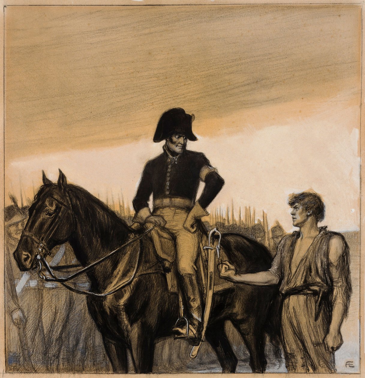 This Fist Is My Protection (original illustration for the Tales of Ensign Stål) by Albert Edelfelt
