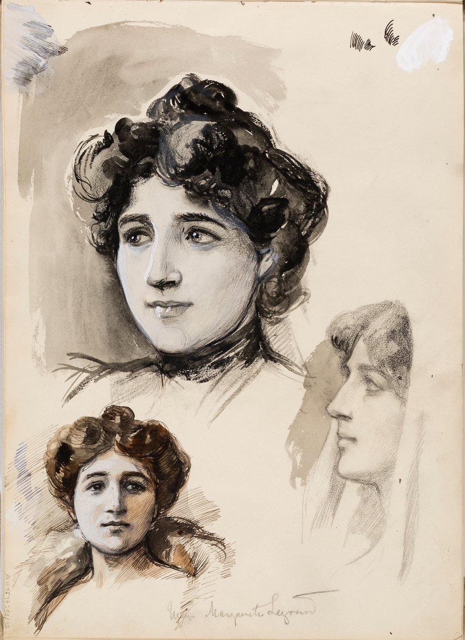 Mme Marguerite Legrand, Sketches by Albert Edelfelt