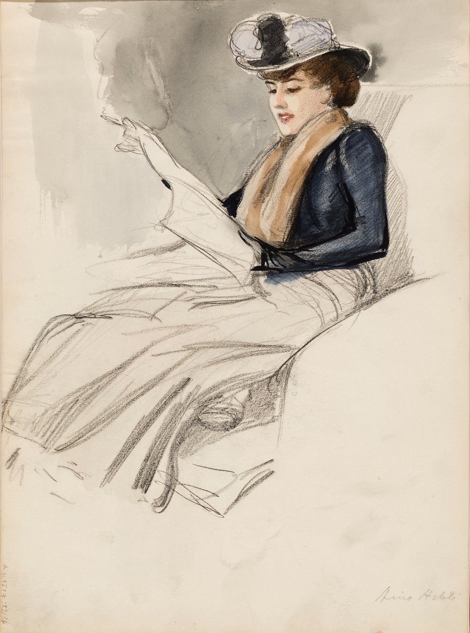 Woman Sitting, Aino Ackté by Albert Edelfelt