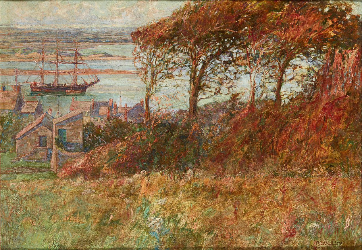 Copse Above the Harbour in Autumn by Albert Ernest Victor Lilley