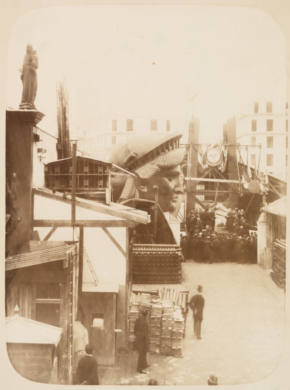 View of the External Area of the Monduit and Bechet Workshop, Showing the Head of the Statue of Liberty, Paris by Albert Fernique