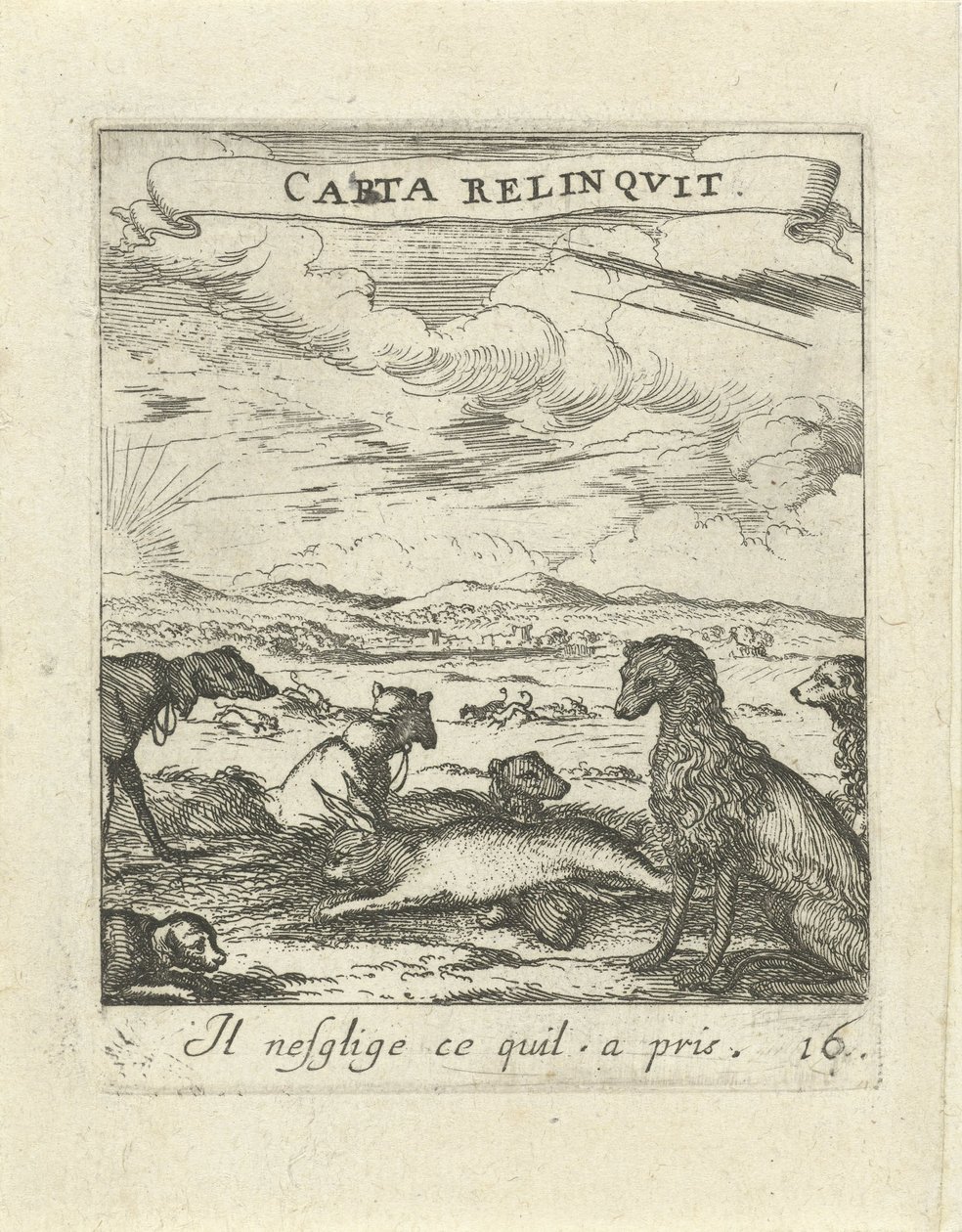 Landscape with Dogs (Moralizing Love Emblems) by Albert Flamen