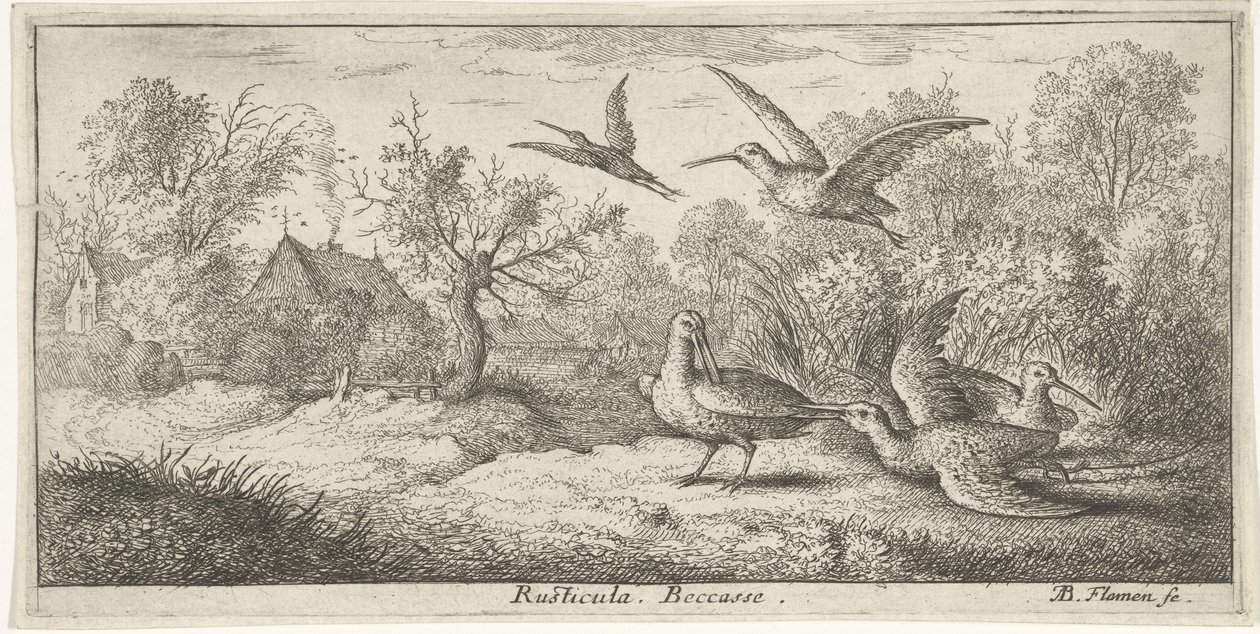 Landscape with Woodcocks by Albert Flamen