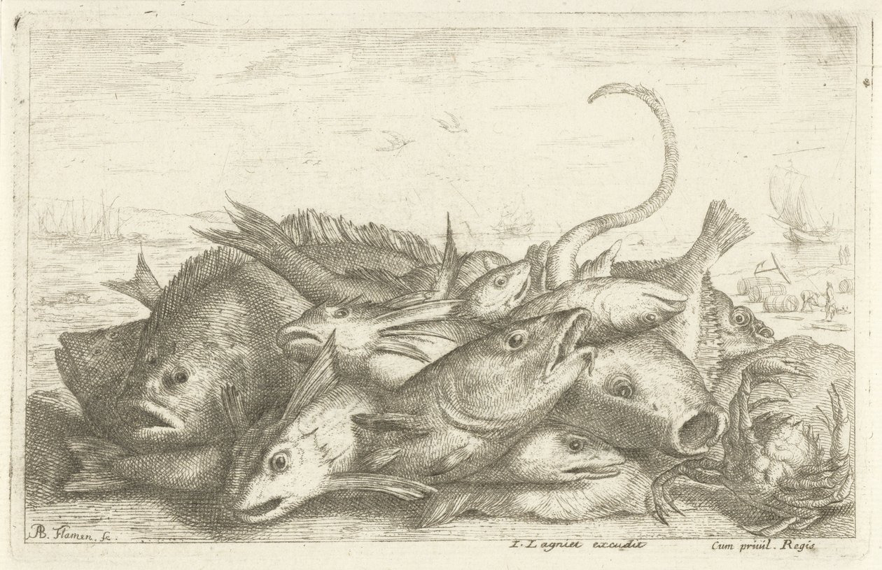 Fishing with Crab (series title: Various Fish Species) by Albert Flamen