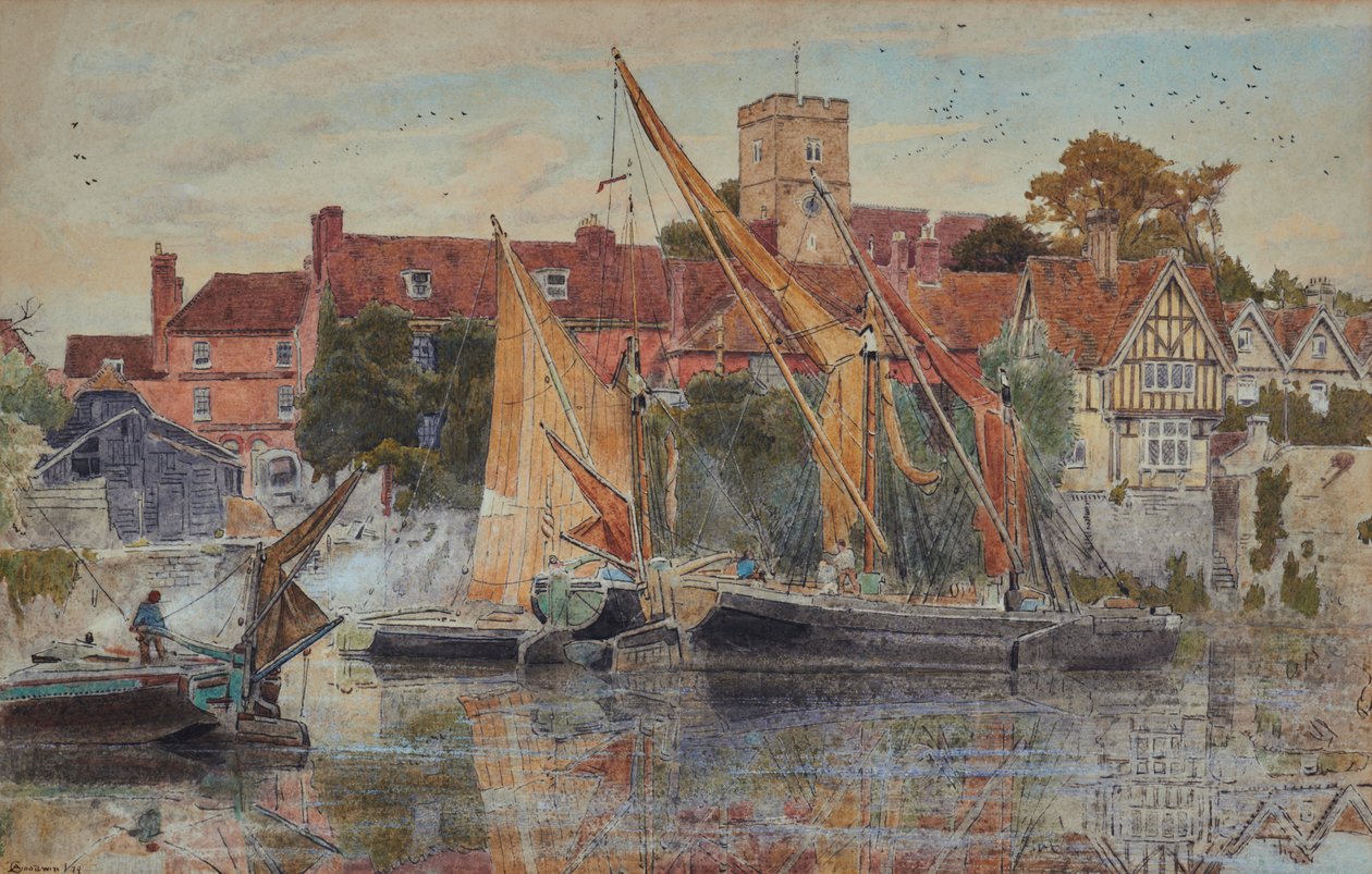 Aylesford on the Medway by Albert Goodwin