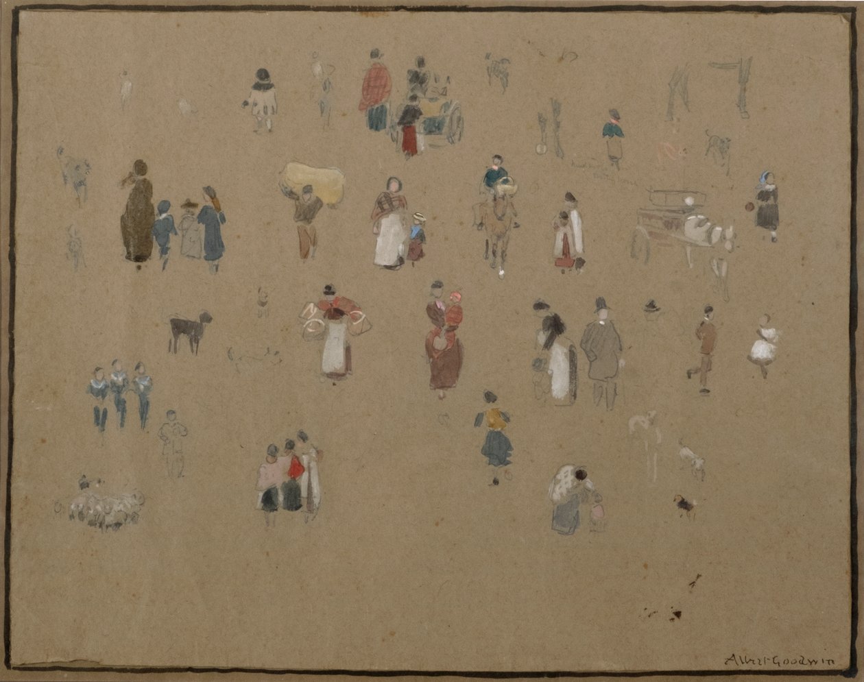 Going to Market by Albert Goodwin