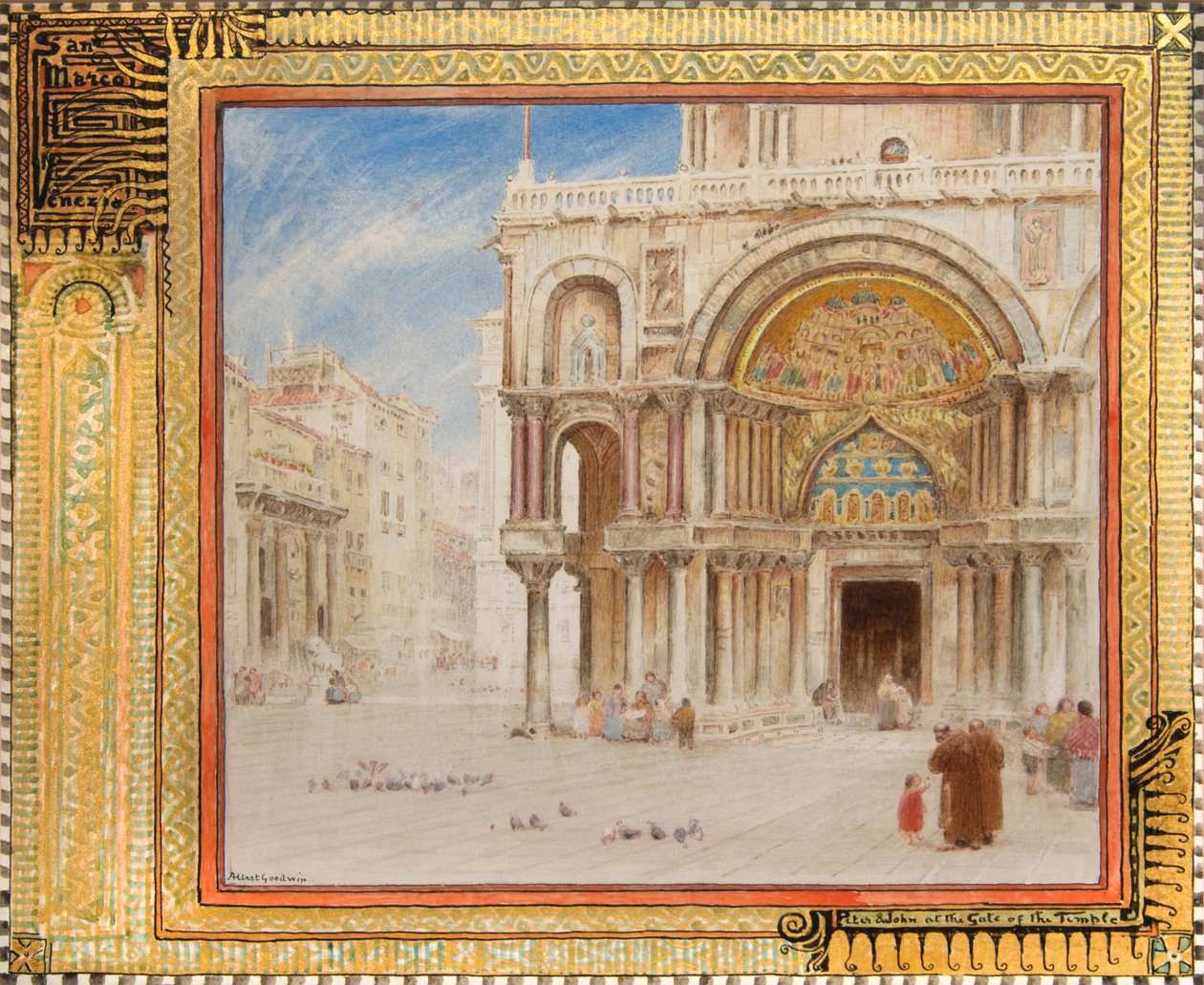 Peter & John at the Gate of the Temple, San Marco, Venezia, c.1872 by Albert Goodwin