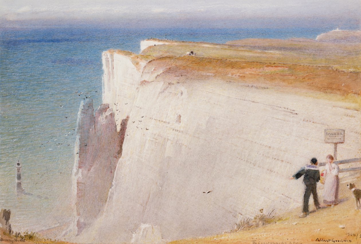 The Coastguards Story, Beachy Head, 1908-09 by Albert Goodwin