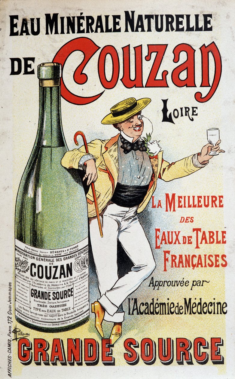 Advertising for the Mineral Water of Couzan - by Albert Guillaume (1873-1942), c.1895 by Albert Guillaume