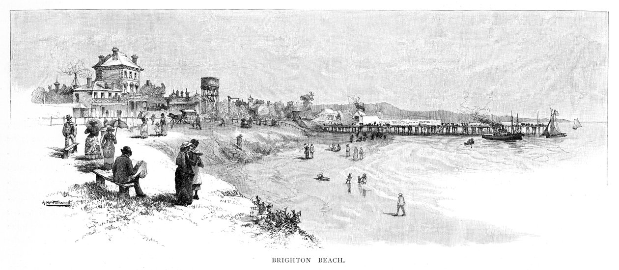 Brighton Beach, Melbourne, Victoria, Australia, 1886 by Albert Henry Fullwood