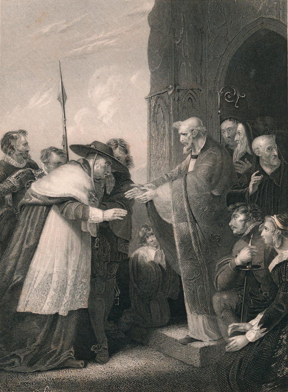 Cardinal Wolsey Entering The Abbey of Leicester, 1530 by Albert Henry Payne