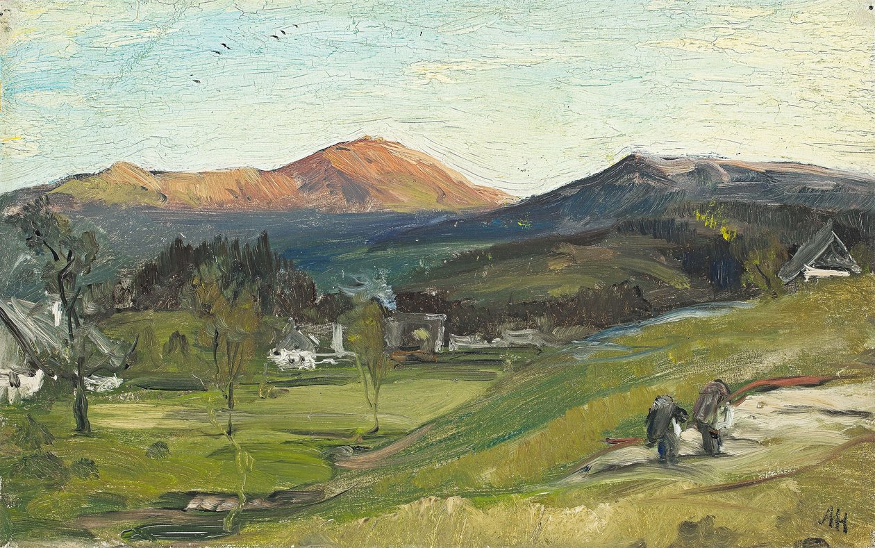 View over Krummhübel to the Schneekoppe, 1862 by Albert Hertel