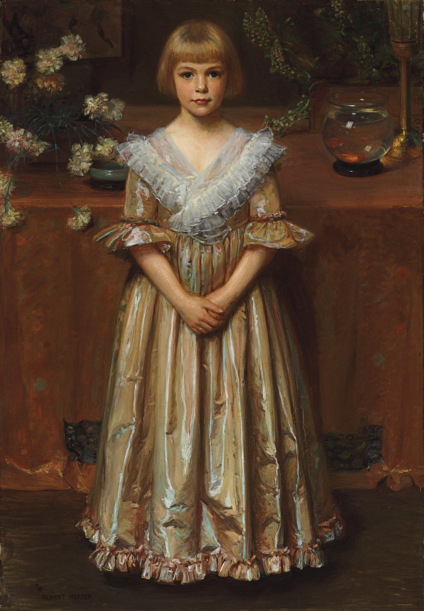 Girl with a Goldfish Bowl by Albert Herter