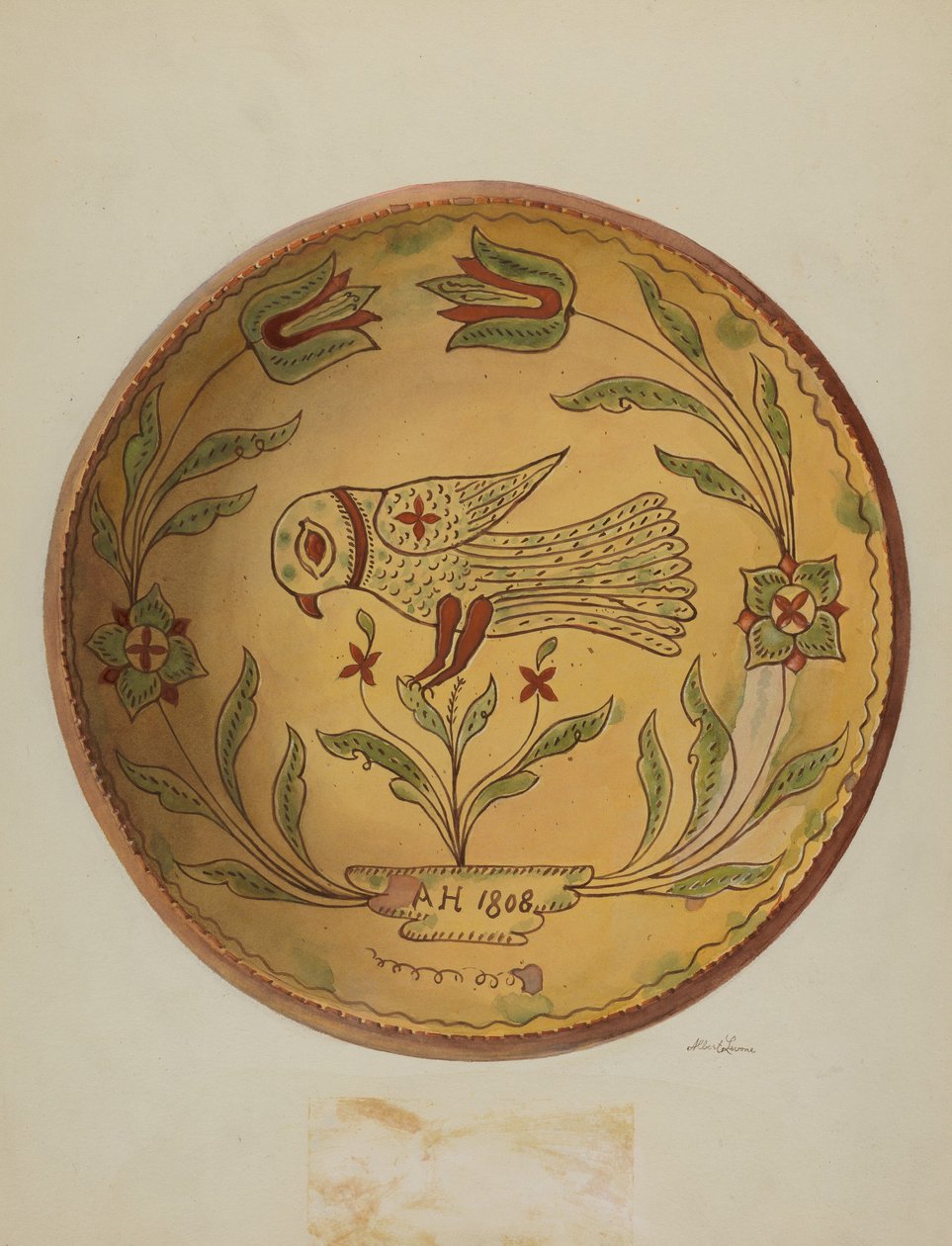 Pa. German Pie Plate, c. 1936 by Albert J. Levone