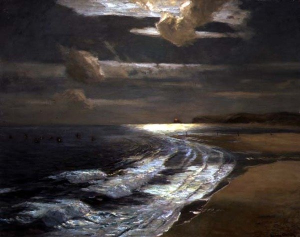 Silver Moonlight, St. Ives Bay by Albert Julius Olsson