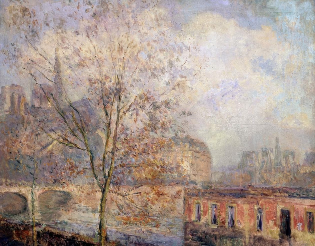 Our Lady of Paris in Autumn – 19th/20th Century – French Impressionism by Albert Lebourg