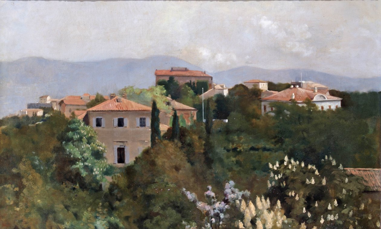 Hilltop Houses in Trieste, c.1889 by Albert Letchford