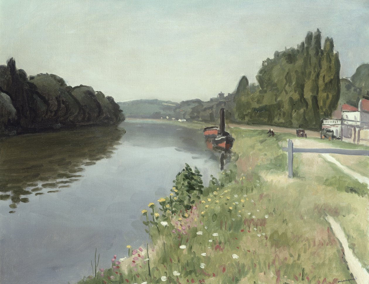 The Banks of the Seine at Mericourt near Mantes by Albert Marquet