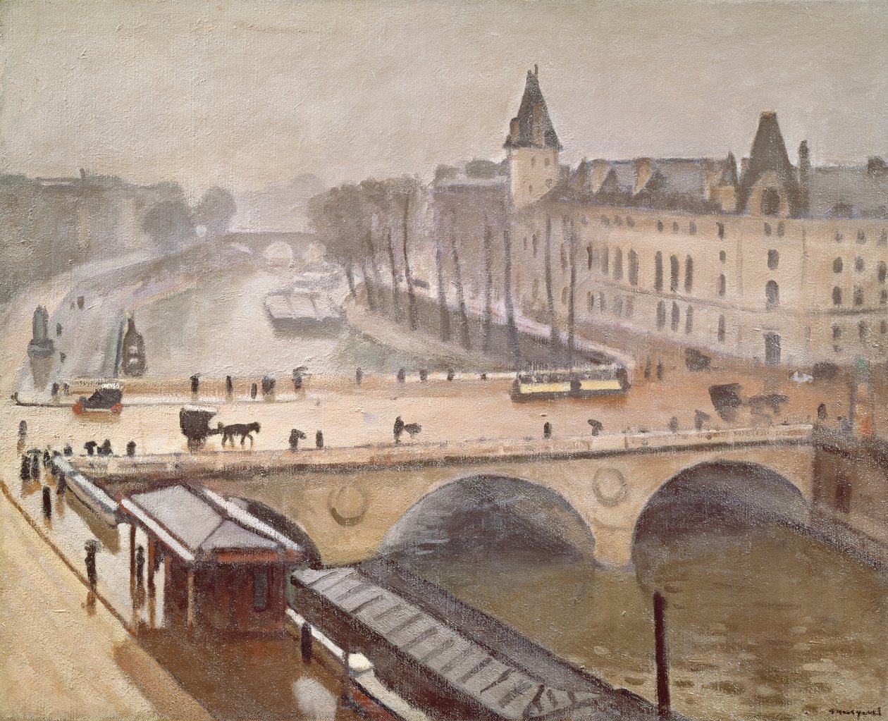 The Palais de Justice and the Pont au Change, Paris by Albert Marquet