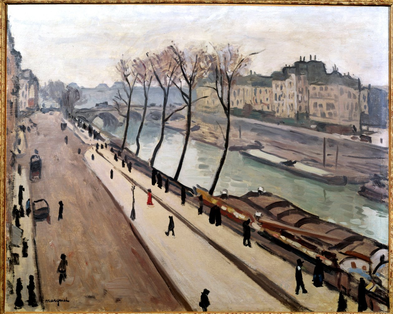 View of the Seine from the Quai des Grands Augustins in Paris by Albert Marquet