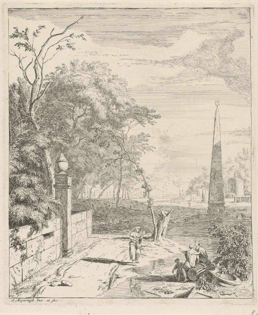 Landscape with an Obelisk by Albert Meyering