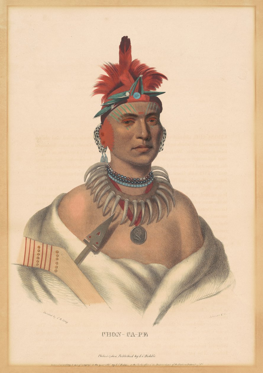 Chon-Ca-Pe by Albert Newsam, after Henry Inman, after Charles Bird King