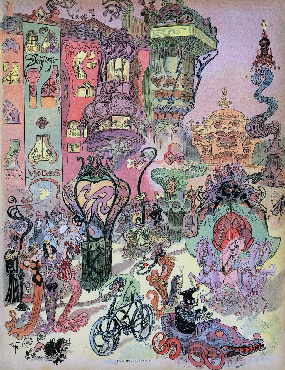 Advance view of Paris modern style by designer Albert Robida