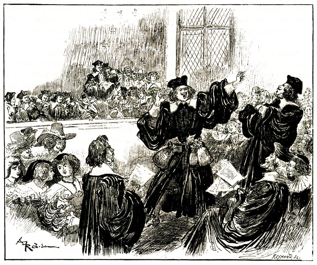 Advocating the cause of fat in 17th century Paris by Albert Robida