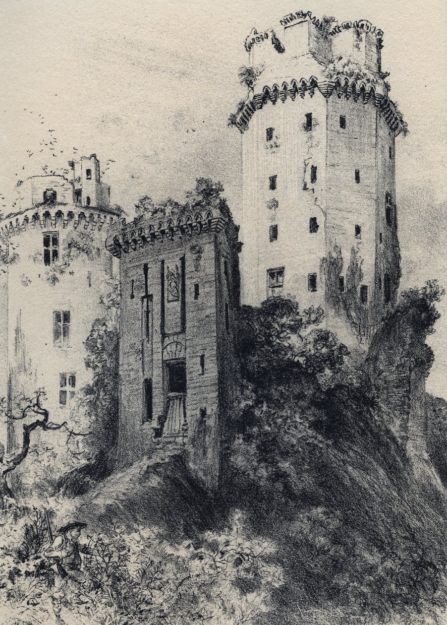 Fortress of Largoet (towers of Elven) - Old France - Brittany - text, drawings and lithographs, by Albert Robida (1848-1926) undated late 19th century by Albert Robida