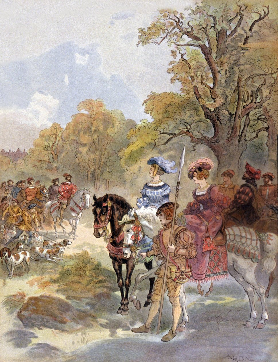 French King Francis I (1494-1547) Illustration by Albert Robida (1909) by Albert Robida