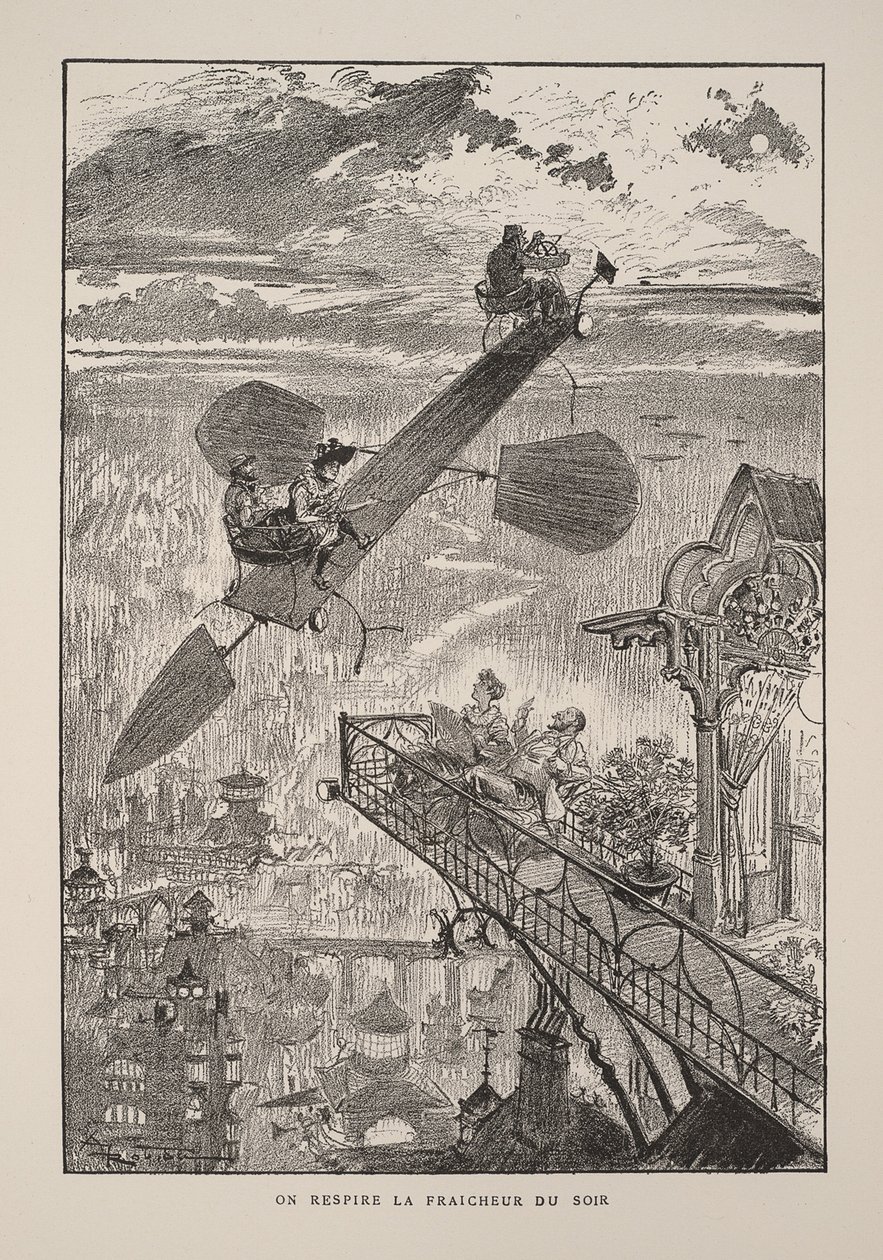 Illustration for Le vingtième siècle: La vie électrique by Albert Robida