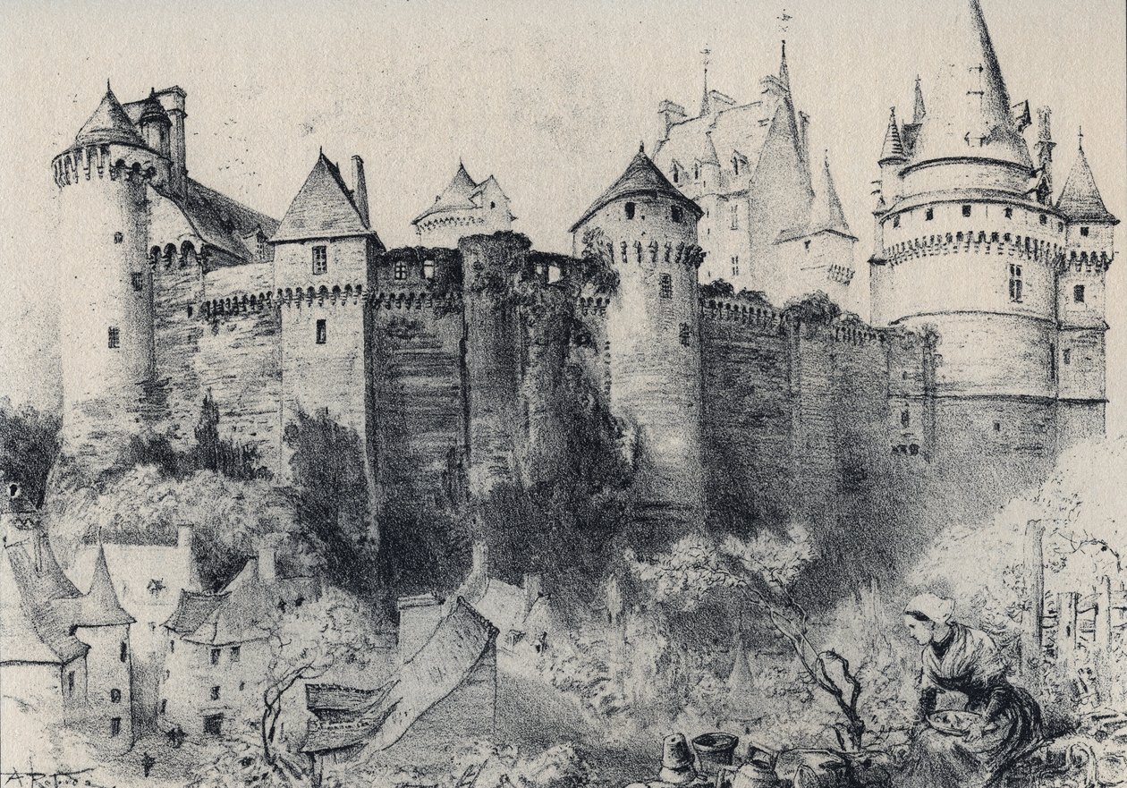 La Chateau fort de Vitre en Ille-et-Vilaine - La vieille France - La Bretagne - text, drawings and lithographs, by Albert Robida (1848-1926) undated end 19th century by Albert Robida