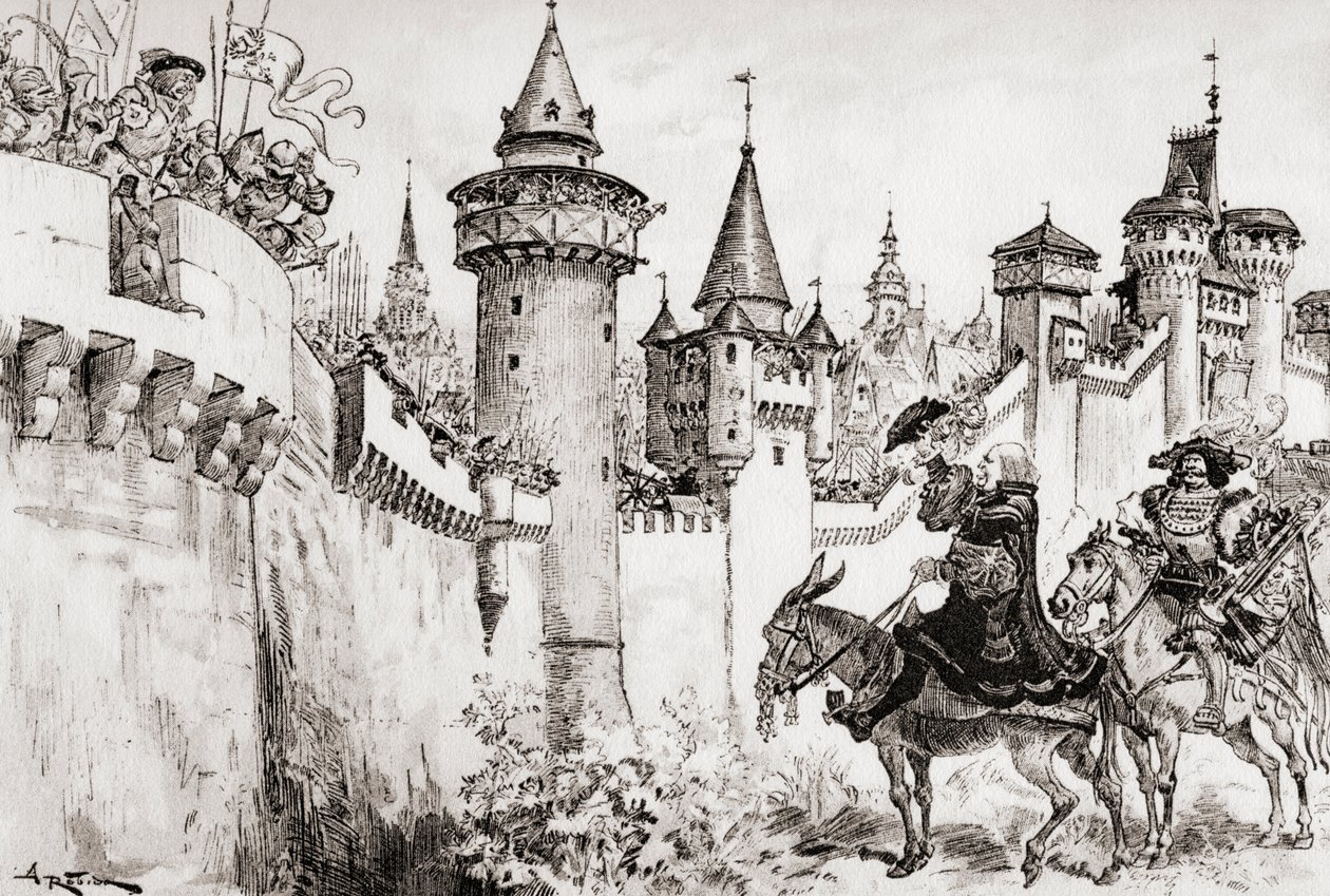 The Harangue Delivered by Ulric Gallet to Picrochole by Albert Robida