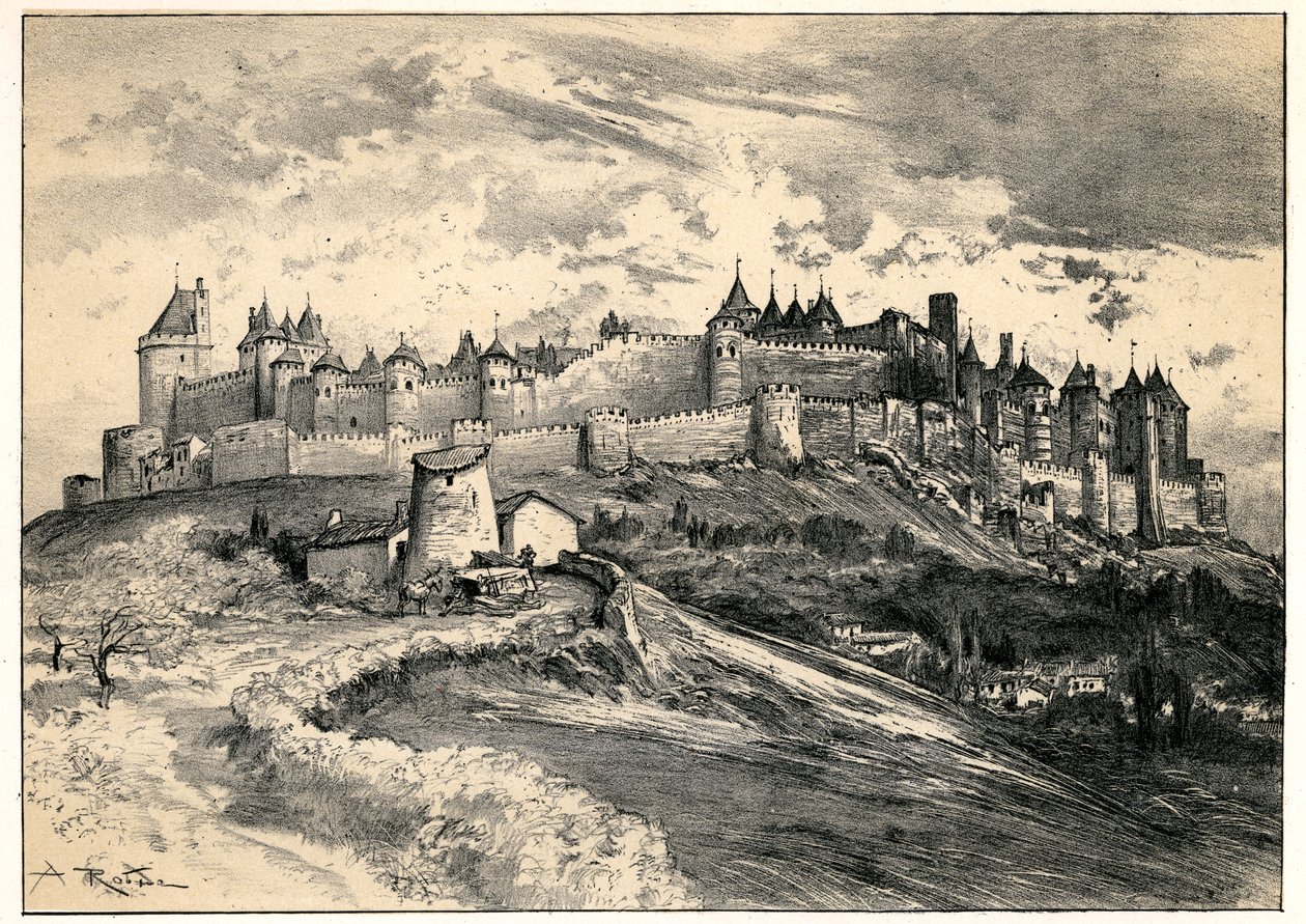 Medieval city of Carcassonne by Albert Robida