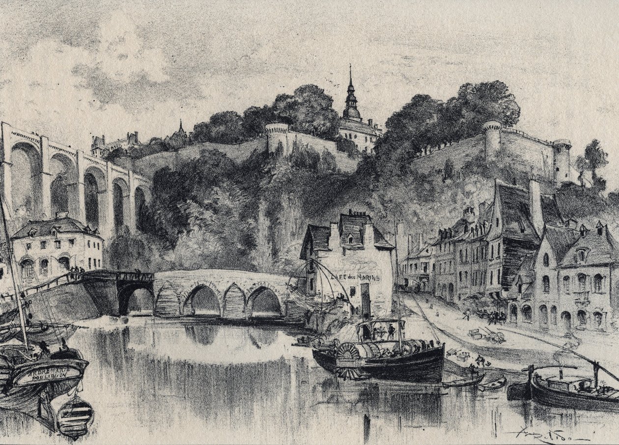 The City of Dinan - Old France - Brittany - text, drawings and lithographs, by Albert Robida (1848-1926) by Albert Robida